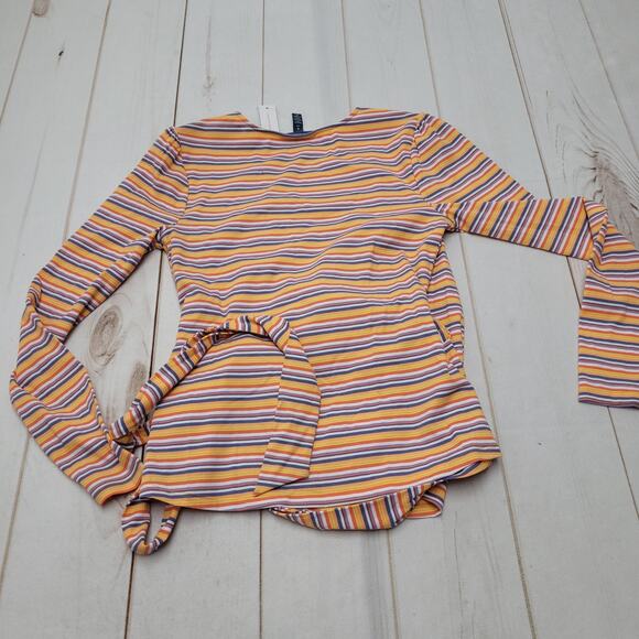 Modcloth NWT striped wrap rainbow long sleeve top betting on myself - Picture 7 of 7